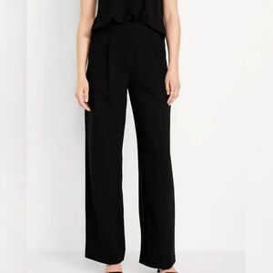 Old Navy Extra High Waisted Taylor Wide Lwg Trouser Pants Black Sz L